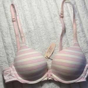 Victoria's Secret Soft Pink and White Striped Bra